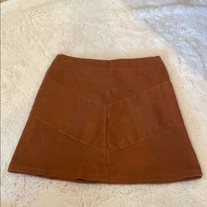 Camel brown corduroy skirt
